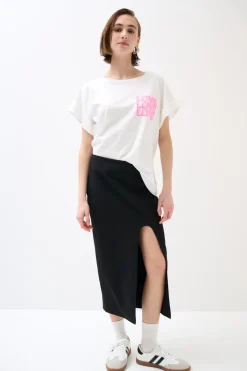 New KIKISIX GONNA BIELASTICO CON SPACCO NERO