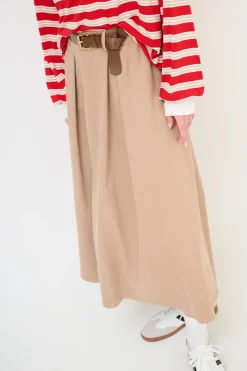 Outlet KIKISIX GONNA CON MAXI PINCE CON CINTURA MOCHA