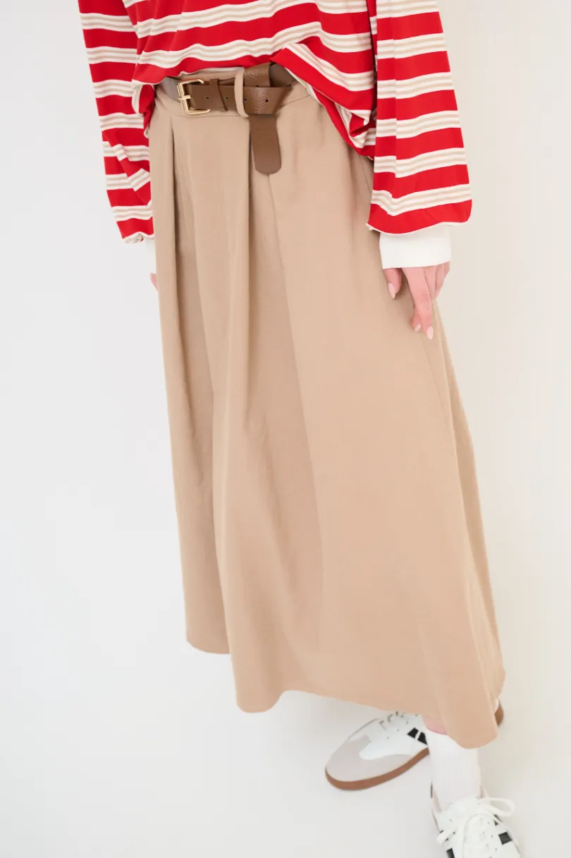 Outlet KIKISIX GONNA CON MAXI PINCE CON CINTURA MOCHA