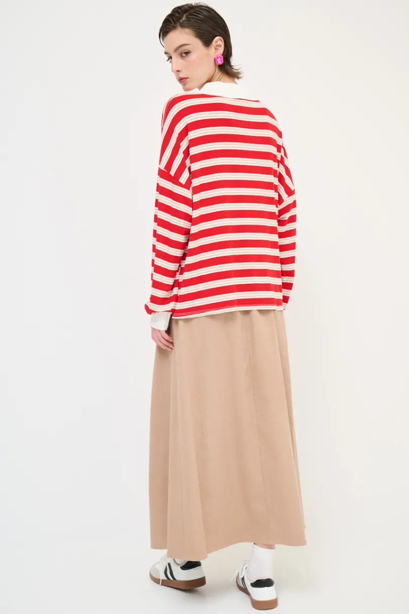 Outlet KIKISIX GONNA CON MAXI PINCE CON CINTURA MOCHA