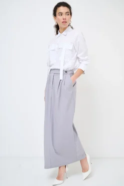 Fashion KIKISIX GONNA CON SPACCO GRIGIO