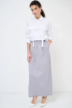 Fashion KIKISIX GONNA CON SPACCO GRIGIO