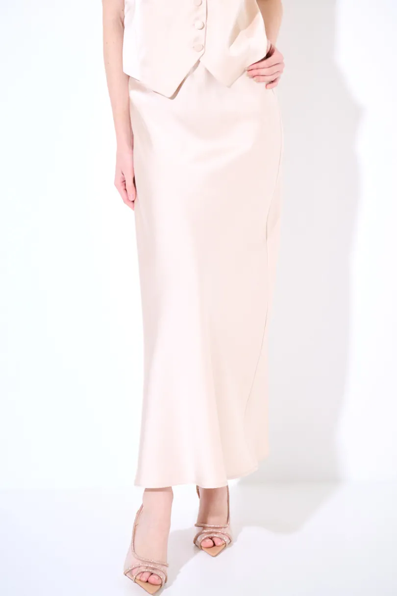 Outlet KIKISIX GONNA LUNGA RASO BEIGE