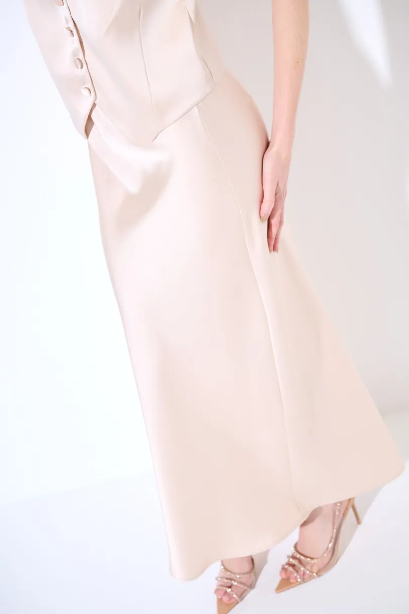 Outlet KIKISIX GONNA LUNGA RASO BEIGE