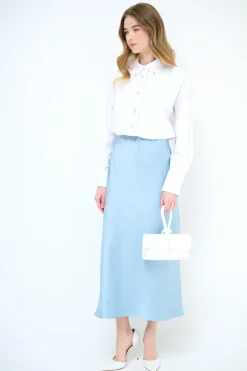 Hot KIKISIX GONNA LUNGA RASO CARTA ZUCCHERO