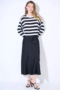 Online KIKISIX GONNA LUNGA RASO NERO