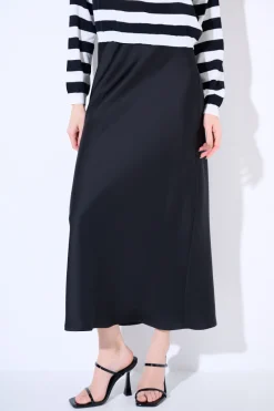 Online KIKISIX GONNA LUNGA RASO NERO