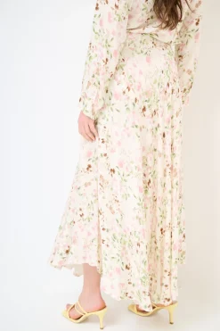 Best KIKISIX GONNA MIDI A RUOTA STAMPA RASO ROSA