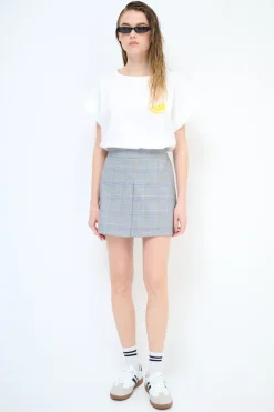 Best KIKISIX GONNA MINI QUADRO CHECK CELESTE