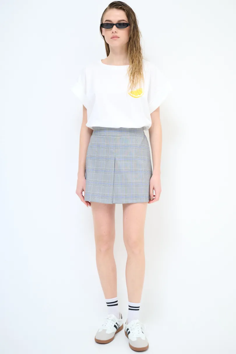 Best KIKISIX GONNA MINI QUADRO CHECK CELESTE