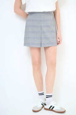 Best KIKISIX GONNA MINI QUADRO CHECK CELESTE