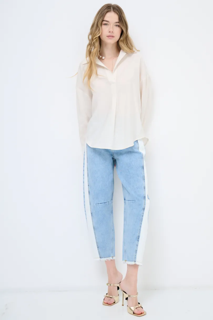 Hot KIKISIX JEANS CON BANDA A CONTRASTO JEANS