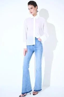 Clearance KIKISIX JEANS FLARE TAGLIO VIVO CIMOSA JEANS