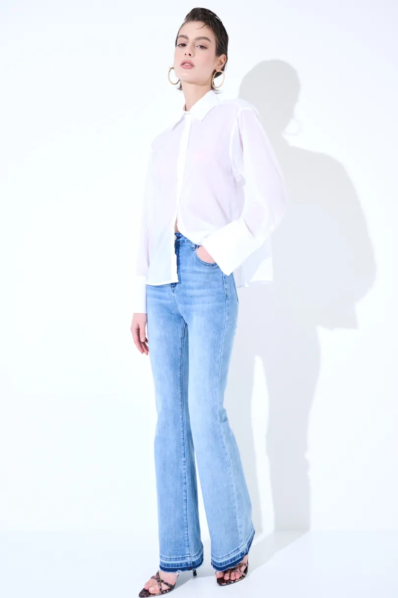 Clearance KIKISIX JEANS FLARE TAGLIO VIVO CIMOSA JEANS