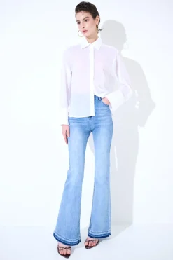 Clearance KIKISIX JEANS FLARE TAGLIO VIVO CIMOSA JEANS