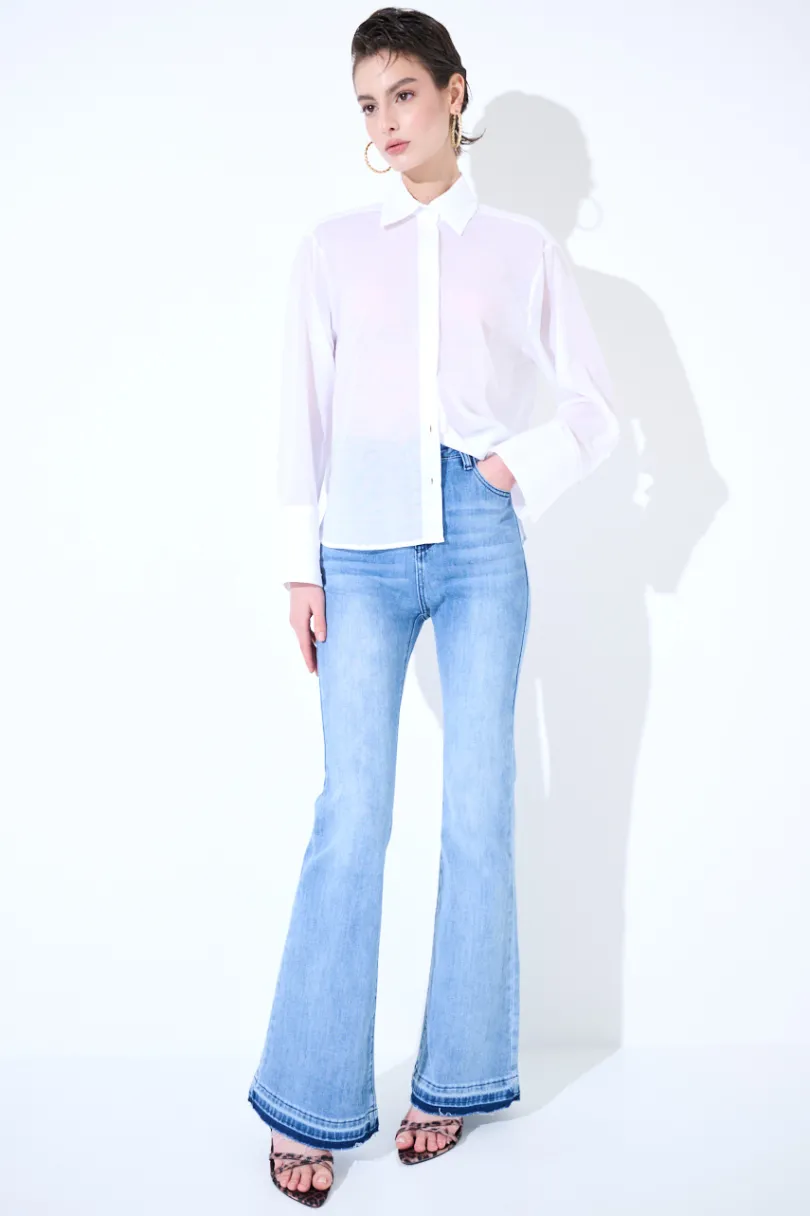 Clearance KIKISIX JEANS FLARE TAGLIO VIVO CIMOSA JEANS