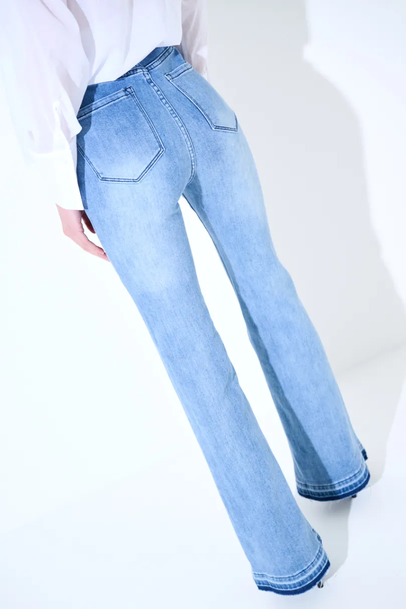 Clearance KIKISIX JEANS FLARE TAGLIO VIVO CIMOSA JEANS