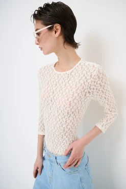 Sale KIKISIX MAGLIA BODY MANICA 3/4 PANNA