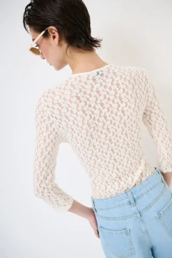 Sale KIKISIX MAGLIA BODY MANICA 3/4 PANNA