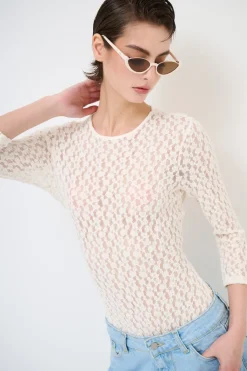 Sale KIKISIX MAGLIA BODY MANICA 3/4 PANNA