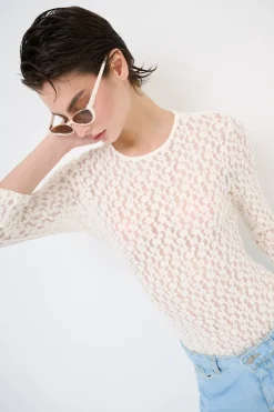 Sale KIKISIX MAGLIA BODY MANICA 3/4 PANNA