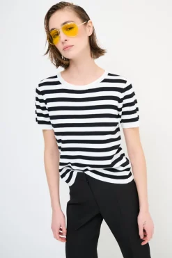 Clearance KIKISIX MAGLIA MEZZA MANICA RIGA PANNA