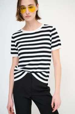 Clearance KIKISIX MAGLIA MEZZA MANICA RIGA PANNA