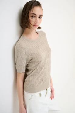 Hot KIKISIX MAGLIA MEZZA MANICA TRAFORATA CACHEMIRE