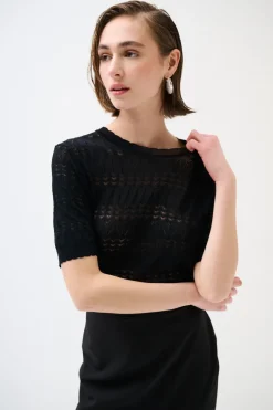 Hot KIKISIX MAGLIA MEZZA MANICA TRAFORATA NERO