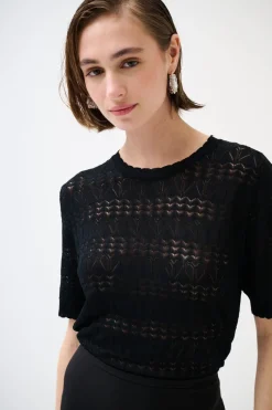 Hot KIKISIX MAGLIA MEZZA MANICA TRAFORATA NERO