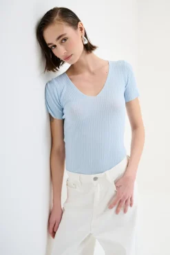 Online KIKISIX MAGLIA M.MANICA SCOLLO V COSTINA ACQUA