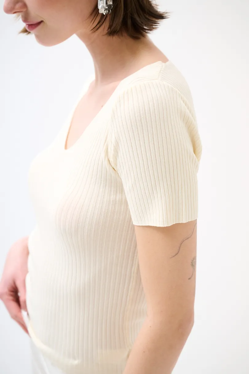 Clearance KIKISIX MAGLIA M.MANICA SCOLLO V COSTINA BURRO