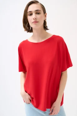 New KIKISIX MAGLIA OVER MANICA CORTA ROSSO