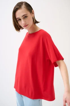 New KIKISIX MAGLIA OVER MANICA CORTA ROSSO