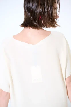 Online KIKISIX MAGLIA OVER MANICA CORTA BURRO