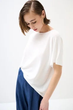 Fashion KIKISIX MAGLIA OVER MANICA CORTA BIANCO