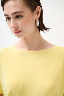 New KIKISIX MAGLIA OVER MANICA CORTA GIALLO