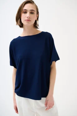 Best KIKISIX MAGLIA OVER MANICA CORTA BLU