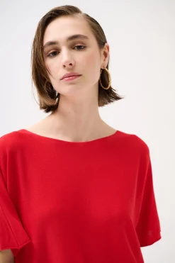 New KIKISIX MAGLIA OVER MANICA CORTA ROSSO