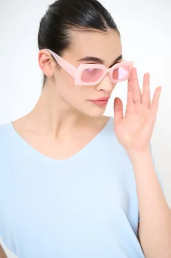 Best KIKISIX MAGLIA OVER MEZZA MANICA SCOLLO V ACQUA