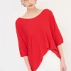 Best KIKISIX MAGLIA OVER M/MANICA RIGA DAVANTI ROSSO