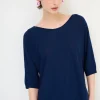 Fashion KIKISIX MAGLIA OVER M/MANICA RIGA DAVANTI BLU