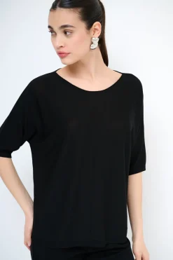 Hot KIKISIX MAGLIA OVER M/MANICA RIGA DAVANTI NERO