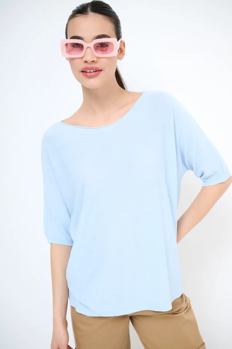 New KIKISIX MAGLIA OVER M/MANICA RIGA DAVANTI ACQUA