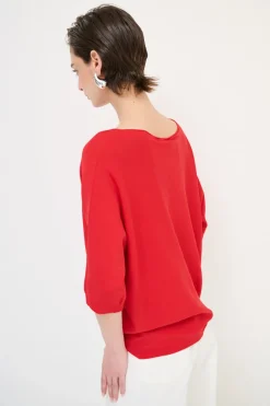 Best KIKISIX MAGLIA OVER M/MANICA RIGA DAVANTI ROSSO