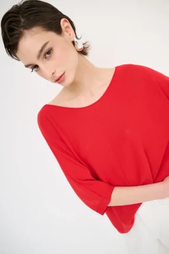 Best KIKISIX MAGLIA OVER M/MANICA RIGA DAVANTI ROSSO