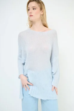 Fashion KIKISIX MAXI CON SPACCO CELESTE