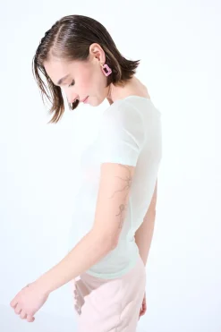 New KIKISIX MEZZA MANICA MISTO SETA RASATO ACQUA