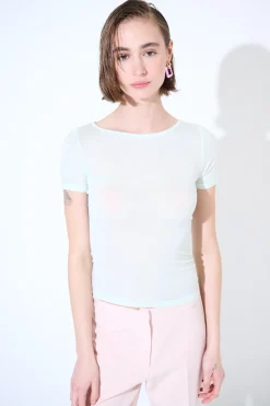 New KIKISIX MEZZA MANICA MISTO SETA RASATO ACQUA