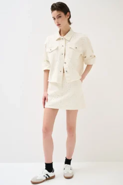 Sale KIKISIX MINI CON TASCHE TESS. RICAMATO FONDO TG. VIVO BURRO